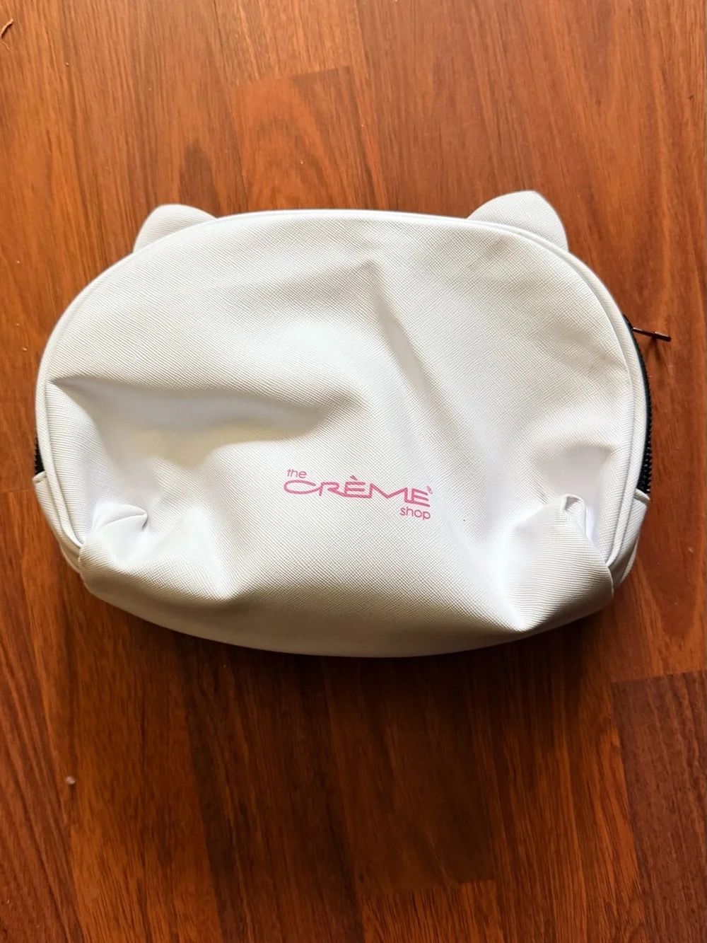 Hello Kitty White Cosmetic Pouch with Pink Bow Accent